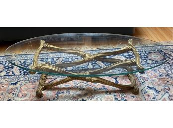 Gilt Wood And Glass Low Coffee Table