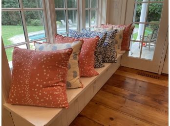Group Of Nine Custom Pillows From Quadrille In NYC