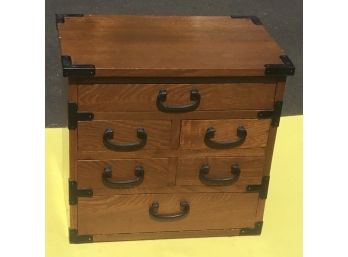 Vintage Wooden 6 Drawer Jewelry Chest