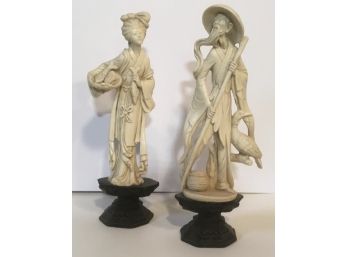 PR. A. Santini Sculpturer Oriental Figurines, Made In Italy.