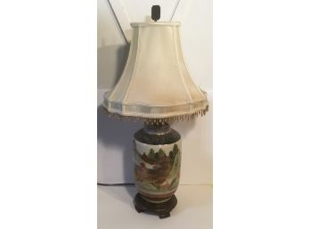 Antique Oriental Porcelain Lamp