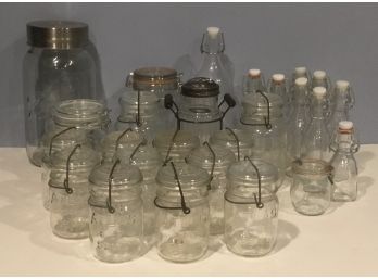 Large Lot Vintage, Atlas Mason Jars & Bottles (26)