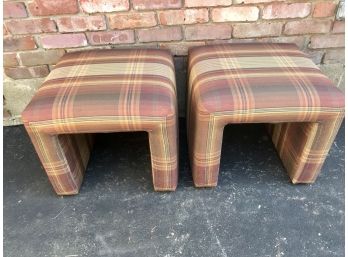 Pair Of Well Made Custom Upholstered Footrests