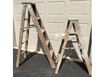 Pair Of Wooden Painters Step Ladders