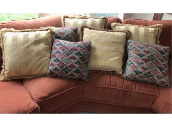 Set Of 7 Accent Pillows With Nice Earth Tones