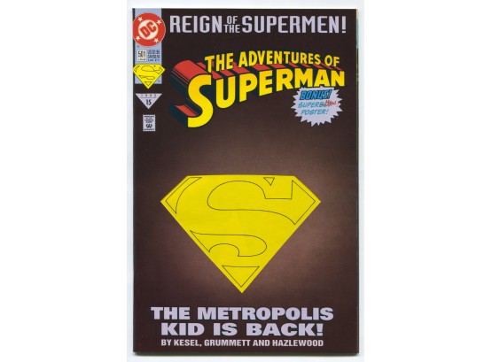 Adventures Of Superman #501, DC Comics, 1993, Bonus Poster