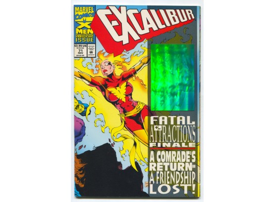 Excalibur #71, Marvel Comics 1993, Cover Enhanced With Nightcrawler Hologram