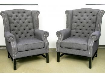 Pair Of Baxton Studio Charrette Fabric Accent Chairs (Set 2)