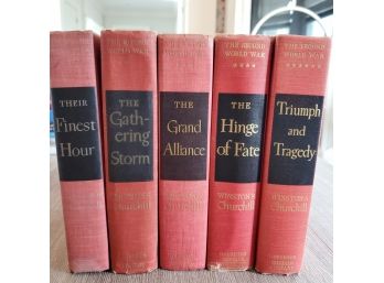 5 Winston Churchill Books By Houghton Mifflin 1948 - 1953