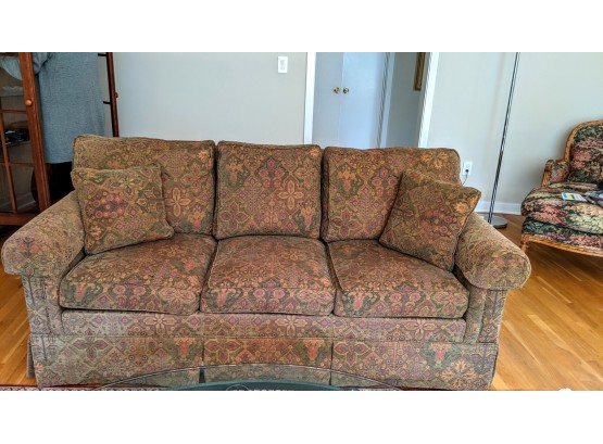 3 Cushion Sofa, With Handsome Multicolor Reds And Greens - Very Ralph Lauren Style