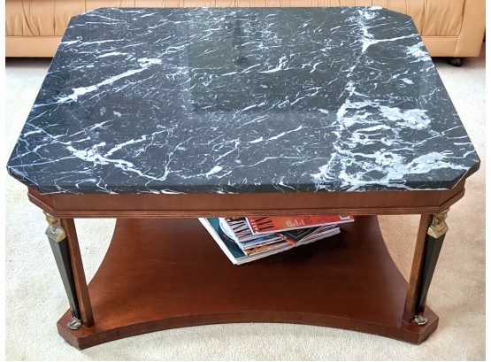Gorgeous Marble Stone Coffee Table With Figural Brass Accents By Century Original Retail $1850.
