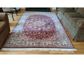 Gorgeous Handwoven Silk And Wool Asian Rug
