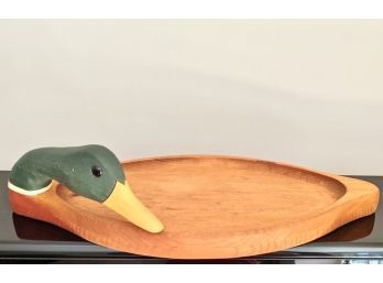 Vintage Mallard Duck Wooden Tray, By French Broad River Decoy Company In North Carolina