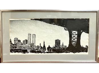 'Manhattan Bridge' Framed Art, Signed By The Artist: _?__ & Labeled 5/5