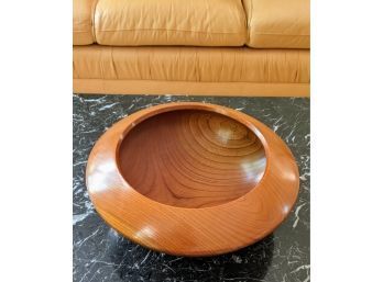 Large Decorative Wooden Bowl  Signed By Tokaido Japan