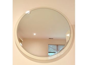 White Liminated Circular Mirror (matches Bedroom Set)