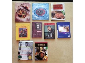 Culinary Chef's Collection Of 9 Hardcover Cookbooks, Includes Anthony Bourdain, Morton's Steak Bible