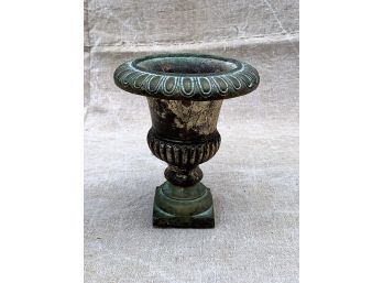 COMPOSITION URN With GILT GREEN And BLACK PAINT TREATMENT