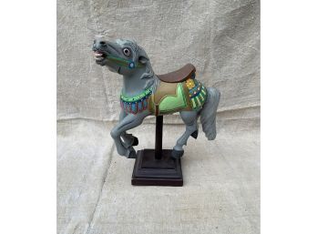 CARVED AND PAINTED WOODEN CAROUSEL HORSE