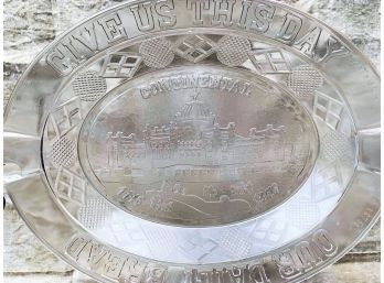 'GIVE US THIS DAY' PRESSED GLASS TRAY FOR UNITED STATES CENTENNIAL