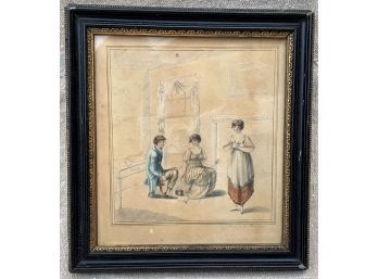 ORIGINAL (18th C) PAINTING 'THE SCHOOL FOR SHOEMAKERS
