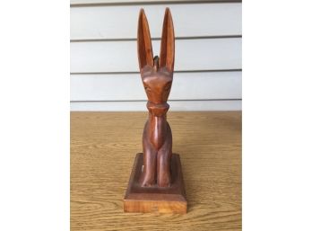 Vintage Wood Hand Carved Burro Or Donkey. Hecho En Mexico.