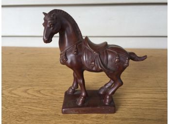 Vintage Heavy Horse Figure With Saddle.