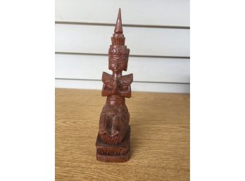 Namaste Praying Statue Buddha Angel Guardian Hand Carved Wood Figure Or Statue. Thailand. (1)