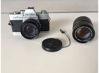 Minolta SRT 200 35mm Camera With Extra Lens. Untested.