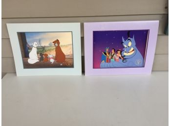 Two Vintage 1996 Walt Disney Color Lithographs. Disney's The Aristocats And  Aladdin And The King Of Thieves.