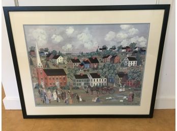 Framed Limited Edition Lithograph. New England Wedding. By Shirley Alderman.
