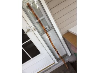 Vintage Carved Wood Walking Stick Or Walking Staff. Measures 59 1/2' In Length.