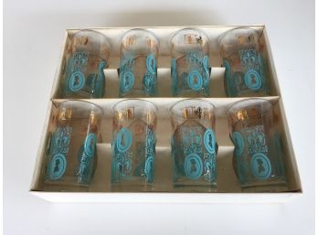 Set Of 8 Mid Century MCM ACL Water Or Juice Glasses In Original Box.