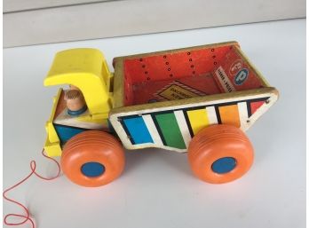 Vintage Fisher Price No. 145 Dump Truck Pull Toy.