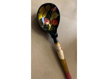 Black And Floral Spoon