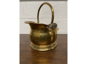 Small Antique Solid Brass Coal Scuttle