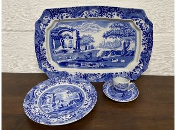 Group Of 4 Pieces Of Blue & White Spode China