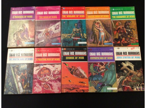 Edgar Rice Burroughs Famous Martian Series Science Fiction Sci-fi Fantasy Lot 1-9 & 11