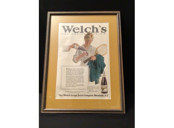 Vintage Welchs Grape Juice Advertisement Ad Matted & Framed