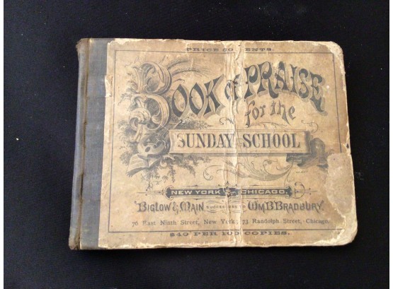 Antique Sunday School Hymnal Music 1876 Book