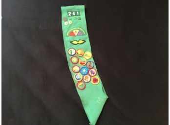 Vintage Girl Scout Sash With Pins Patches And Badges