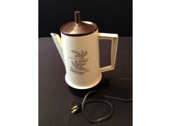 Vintage Sears Poly Perk Electric Coffee Percolator Botanical Design