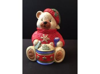 Christmas Teddy Bear Cookie Jar Filenes Celebrate The Season Original Box