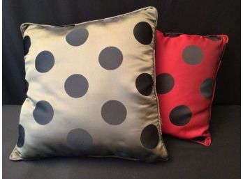 Pair Of Polkadot Decorator Pillows