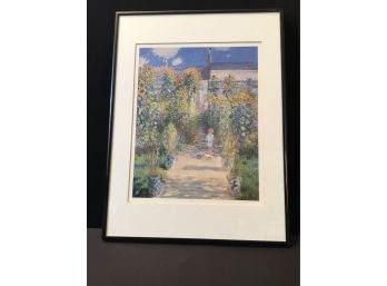 Monet The Artists Garden At Vetheuil Matted Framed Print