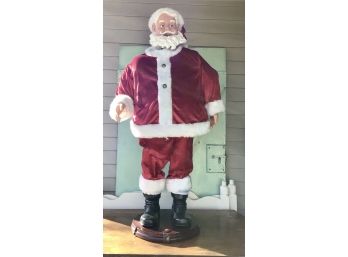 Gemmy  4 Foot Tall  Santa To Greet Your Family & Guests