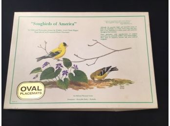 Set Of 6 Songbirds Of America Placemats 1971 Reversible Original Box
