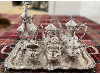 Silverplate Towle Tea Set With Serving Tray
