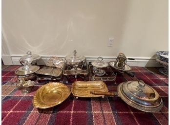 Silver Plate Servers And Chafing Dishes