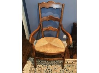 Ladder Back Rushed Seat Accent Chair